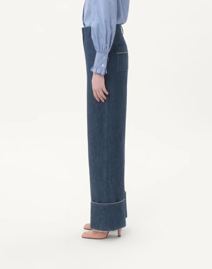 Spodnie z dżinsu chambray