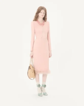 Sukienka midi Cady Couture z piórami