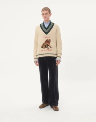 Sweter wełniany z żakardowym wzorem Le Chien De La Maison Sweter wełniany z żakardowym wzorem Le Chien De La Maison