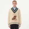 Sweter wełniany z żakardowym wzorem Le Chien De La Maison Sweter wełniany z żakardowym wzorem Le Chien De La Maison