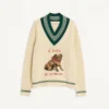 Sweter wełniany z żakardowym wzorem Le Chien De La Maison Sweter wełniany z żakardowym wzorem Le Chien De La Maison