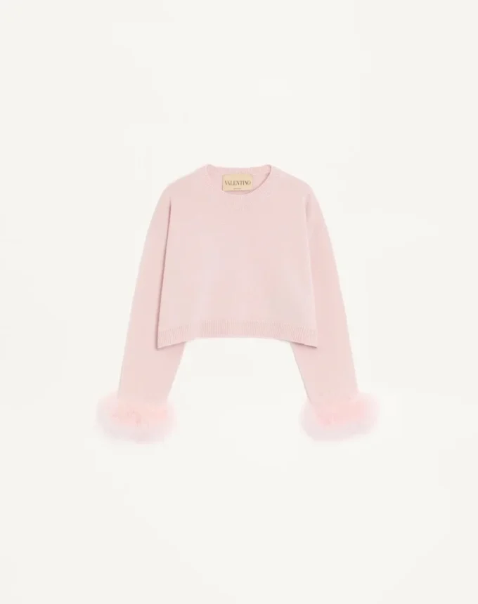 Sweter z kaszmiru z piórami Sweter z kaszmiru z piórami