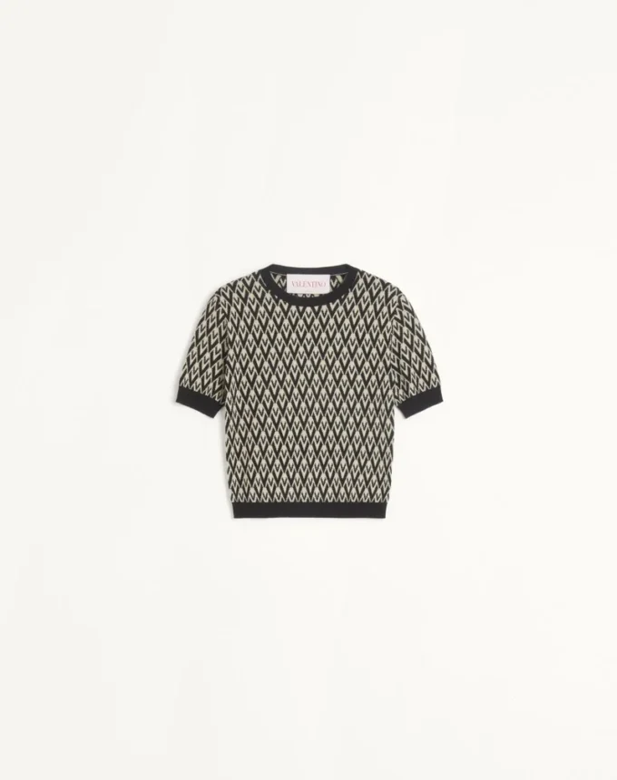 Sweter z wełny żakardowej Toute La V Sweter z wełny żakardowej Toute La V