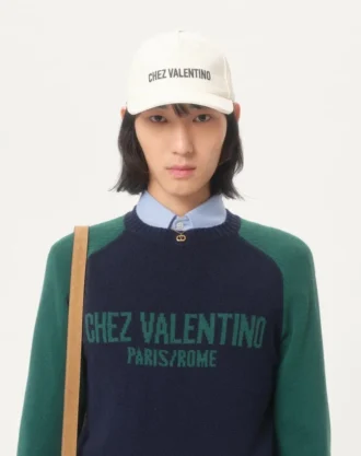 Sweter z wełny i bawełny z wzorem żakardowym Chez Valentino Sweter z wełny i bawełny z wzorem żakardowym Chez Valentino