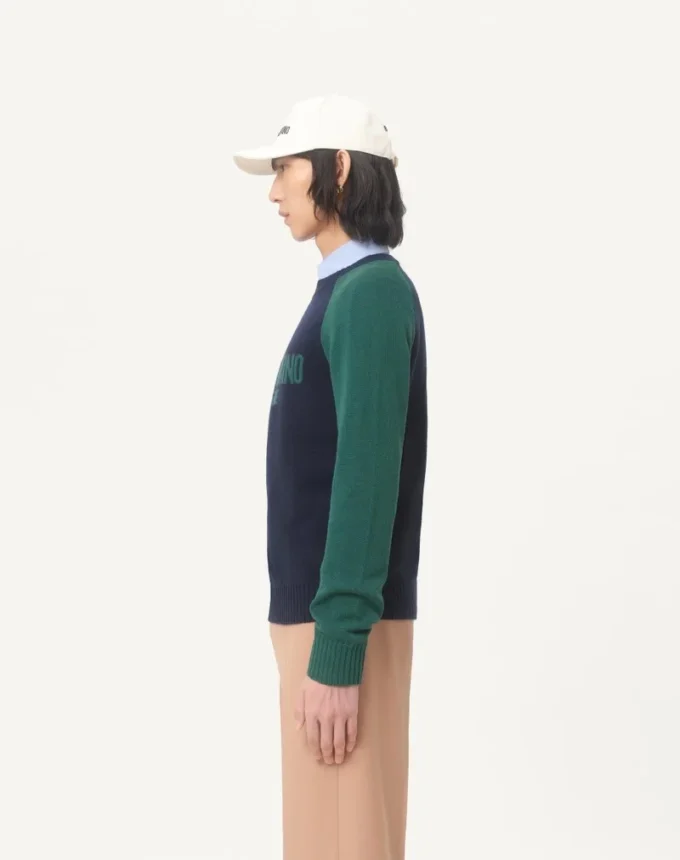 Sweter z wełny i bawełny z wzorem żakardowym Chez Valentino