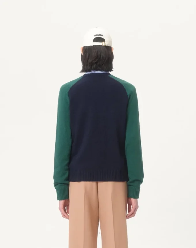 Sweter z wełny i bawełny z wzorem żakardowym Chez Valentino
