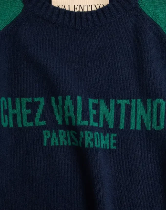 Sweter z wełny i bawełny z wzorem żakardowym Chez Valentino