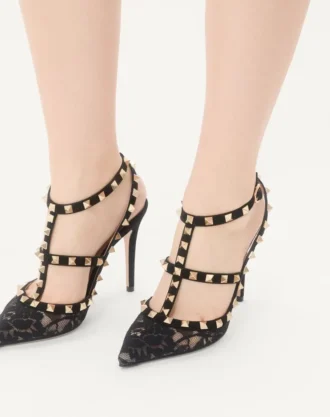 Szpilki Rockstud z paskami 100 mm