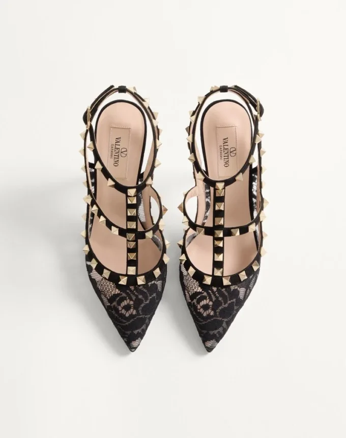 Szpilki Rockstud z paskami 100 mm