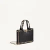 Torba na zakupy Rockstud Mini z ziarnistej skóry cielęcej
