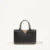 Torba na zakupy Rockstud Mini z ziarnistej skóry cielęcej