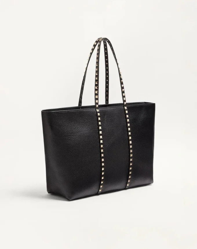Torba na zakupy Valentino Garavani Rockstud z ziarnistej skóry cielęcej Torba na zakupy Valentino Garavani Rockstud z ziarnistej skóry cielęcej