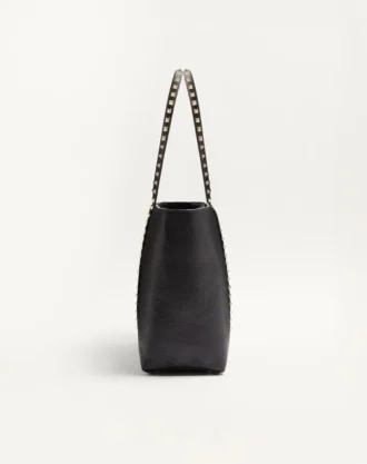 Torba na zakupy Valentino Garavani Rockstud z ziarnistej skóry cielęcej