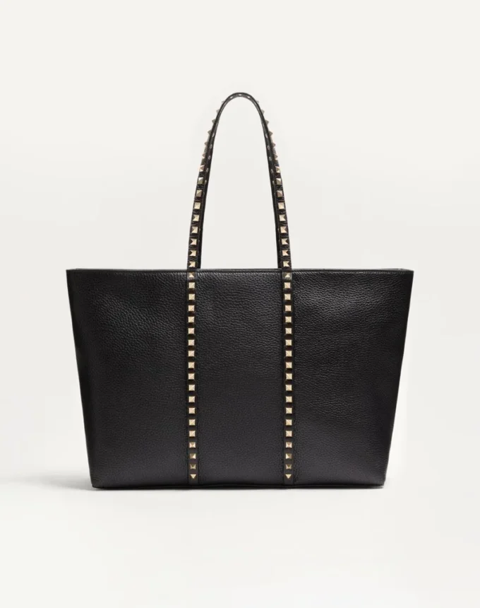 Torba na zakupy Valentino Garavani Rockstud z ziarnistej skóry cielęcej Torba na zakupy Valentino Garavani Rockstud z ziarnistej skóry cielęcej