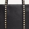 Torba na zakupy Valentino Garavani Rockstud z ziarnistej skóry cielęcej Torba na zakupy Valentino Garavani Rockstud z ziarnistej skóry cielęcej