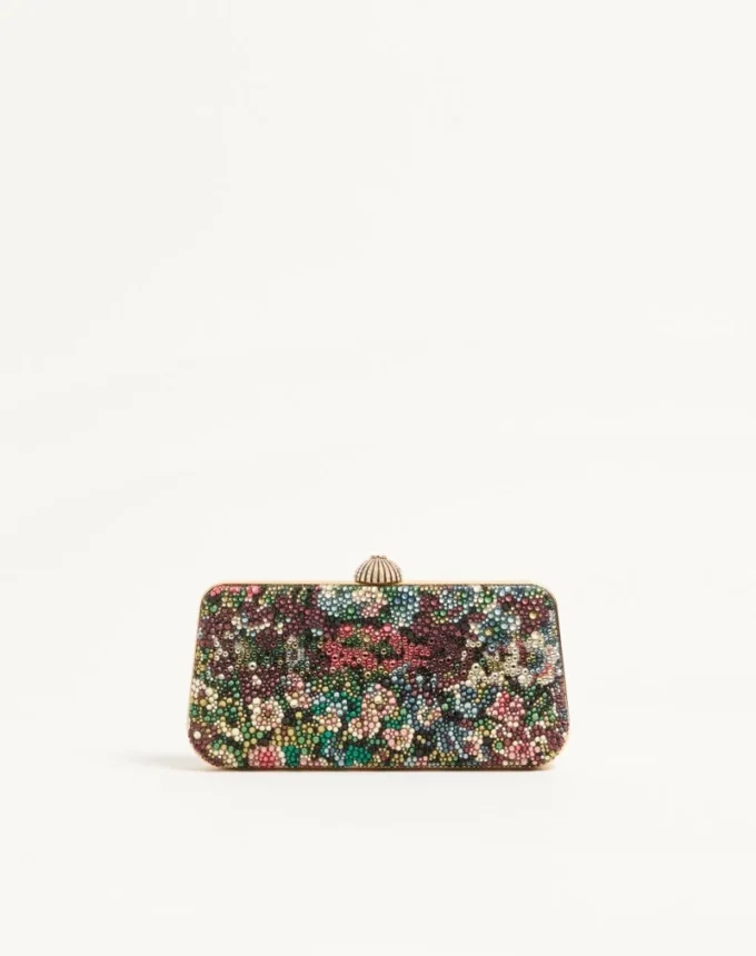 Valentino Garavani Carry Secrets minaudiere z motywem Apres L’Hiver z kryształkami Valentino Garavani Carry Secrets minaudiere z motywem Apres L’Hiver z kryształkami