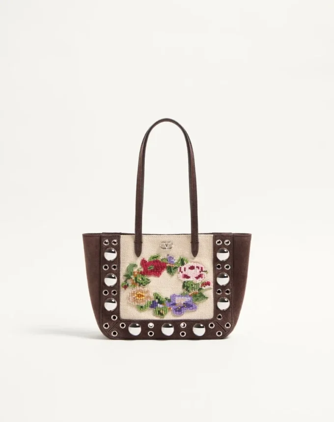 Valentino Garavani Nellcôte Mini Haftowana torba na zakupy Valentino Garavani Nellcôte Mini Haftowana torba na zakupy