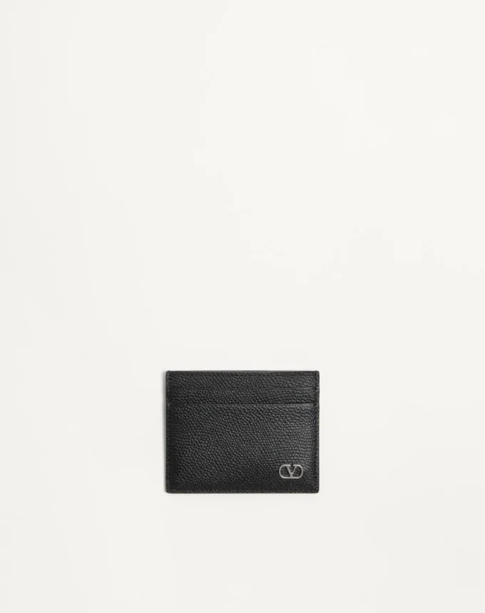 Valentino Garavani Vlogo Signature Cardholder In Grainy Calfskin Valentino Garavani Vlogo Signature Cardholder In Grainy Calfskin