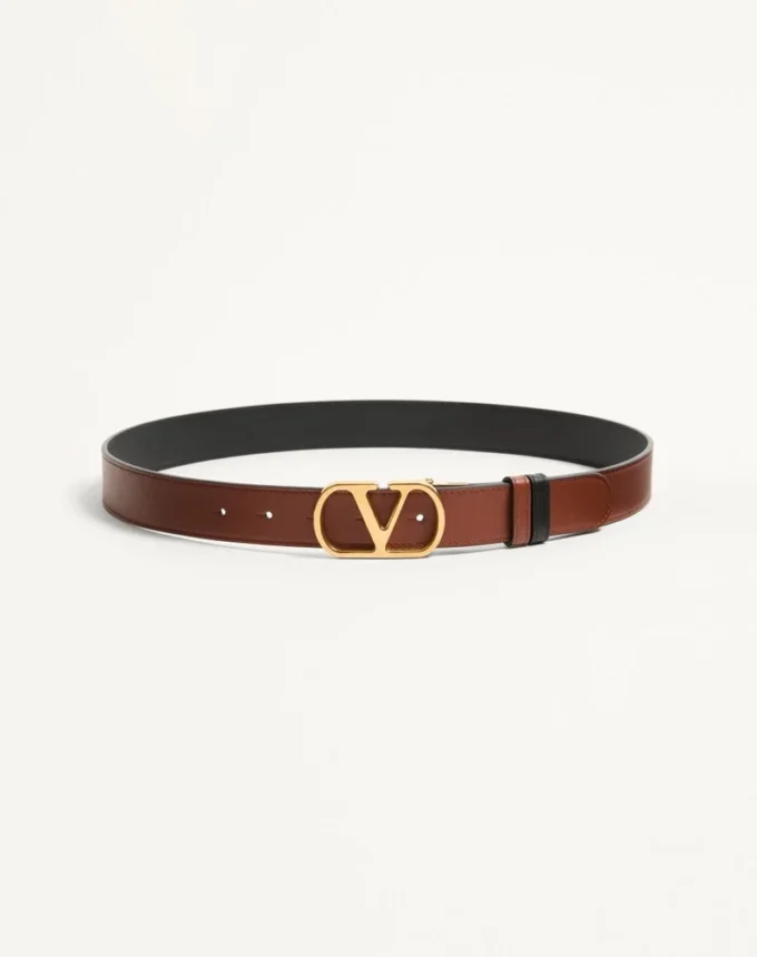 Vlogo Signature Dwustronny pasek z błyszczącej skóry cielęcej 30 mm Vlogo Signature Dwustronny pasek z błyszczącej skóry cielęcej 30 mm