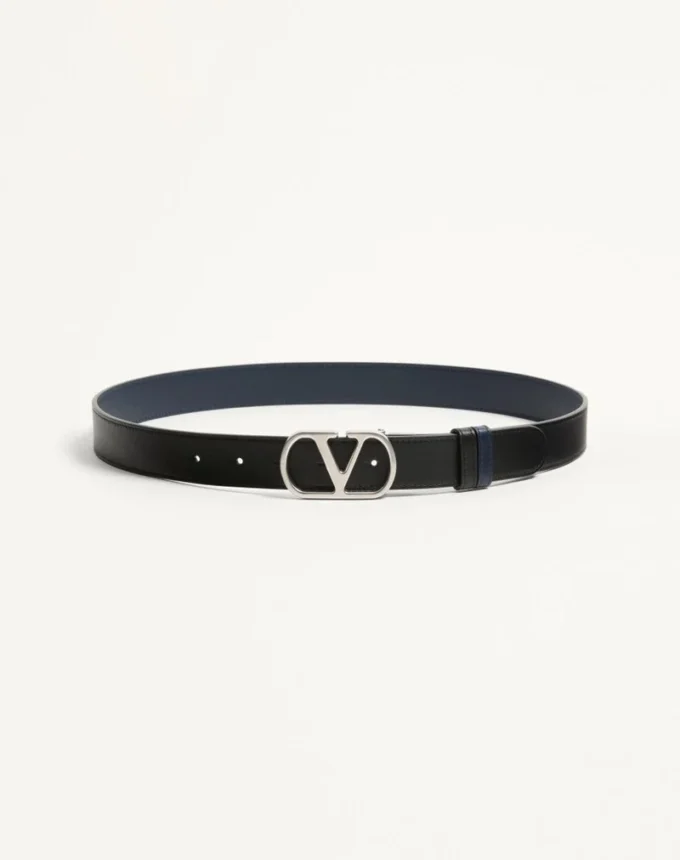 Vlogo Signature Dwustronny pasek z błyszczącej skóry cielęcej 30 mm Vlogo Signature Dwustronny pasek z błyszczącej skóry cielęcej 30 mm
