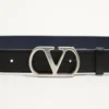Vlogo Signature Dwustronny pasek z błyszczącej skóry cielęcej 30 mm Vlogo Signature Dwustronny pasek z błyszczącej skóry cielęcej 30 mm