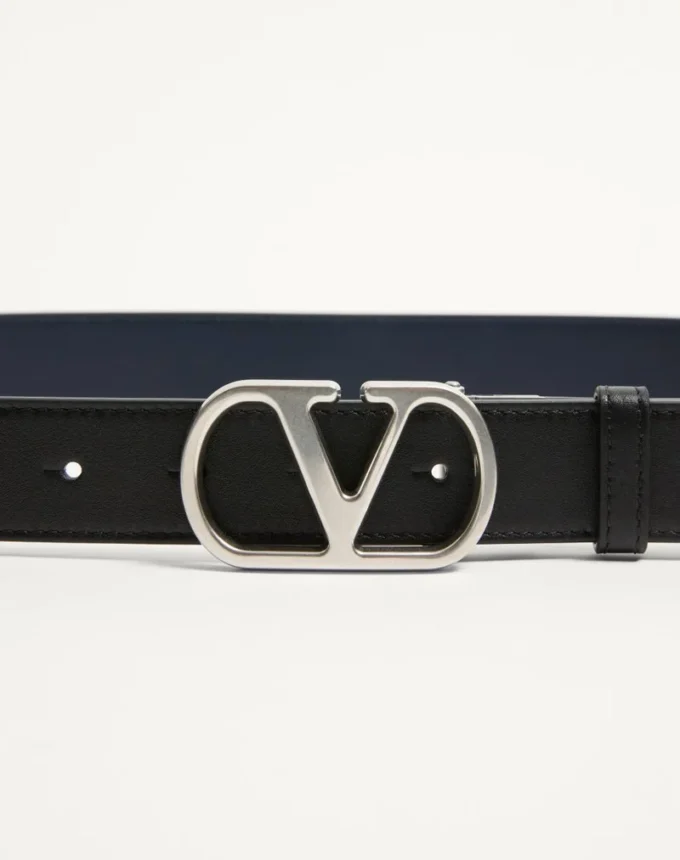 Vlogo Signature Dwustronny pasek z błyszczącej skóry cielęcej 30 mm Vlogo Signature Dwustronny pasek z błyszczącej skóry cielęcej 30 mm