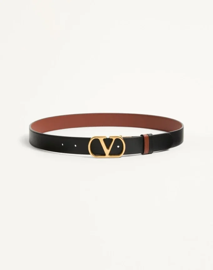 Vlogo Signature Dwustronny pasek z błyszczącej skóry cielęcej 30 mm Vlogo Signature Dwustronny pasek z błyszczącej skóry cielęcej 30 mm