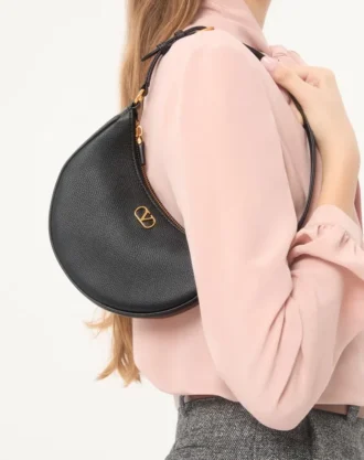 Vlogo Signature Mini Hobo Bag z ziarnistej skóry cielęcej