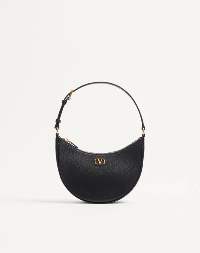 Vlogo Signature Mini Hobo Bag z ziarnistej skóry cielęcej Vlogo Signature Mini Hobo Bag z ziarnistej skóry cielęcej