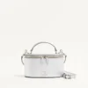 VLogo Signature Mini Vanity Bag z laminowanej ziarnistej skóry cielęcej VLogo Signature Mini Vanity Bag z laminowanej ziarnistej skóry cielęcej