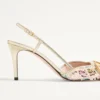 VLogo Signature Slingback Décolleté z haftem Rhombelle 80 mm VLogo Signature Slingback Décolleté z haftem Rhombelle 80 mm