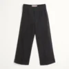 Wełniane spodnie z mankietami i satynowymi wstawkami po bokach Wełniane spodnie z mankietami i satynowymi wstawkami po bokach