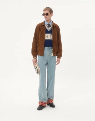 Wełniany i bawełniany sweter z wzorem żakardowym Chez Valentino Wełniany i bawełniany sweter z wzorem żakardowym Chez Valentino