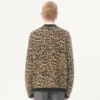 Wełniany kardigan Valentino z żakardowym wzorem Fauve Eclat Animal Print Wełniany kardigan Valentino z żakardowym wzorem Fauve Eclat Animal Print