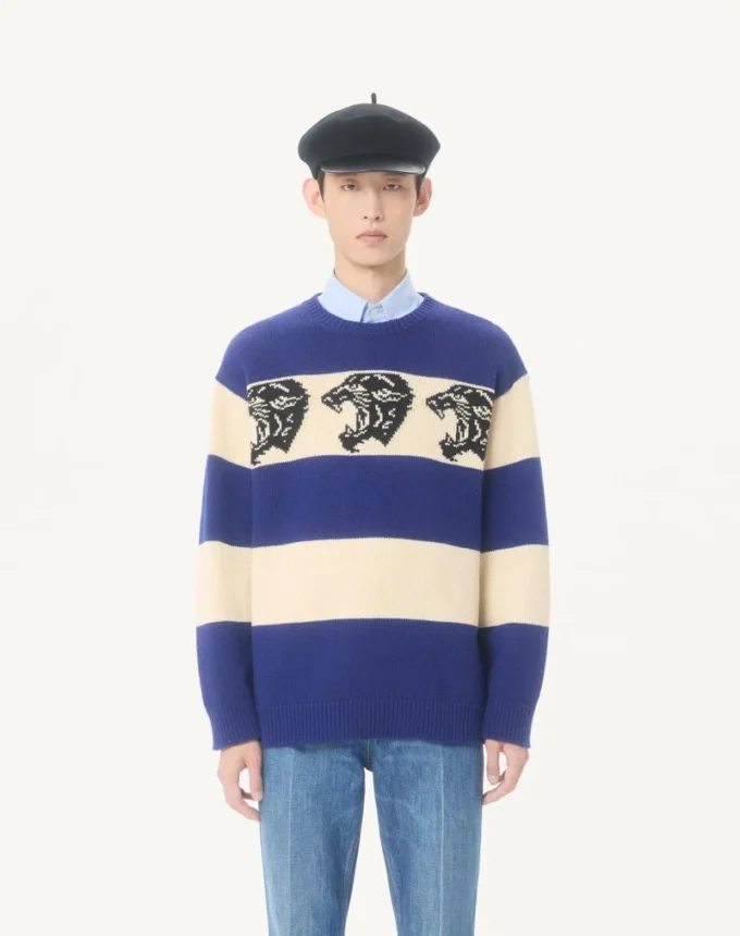 Wełniany sweter Valentino z żakardowym wzorem pantery Wełniany sweter Valentino z żakardowym wzorem pantery