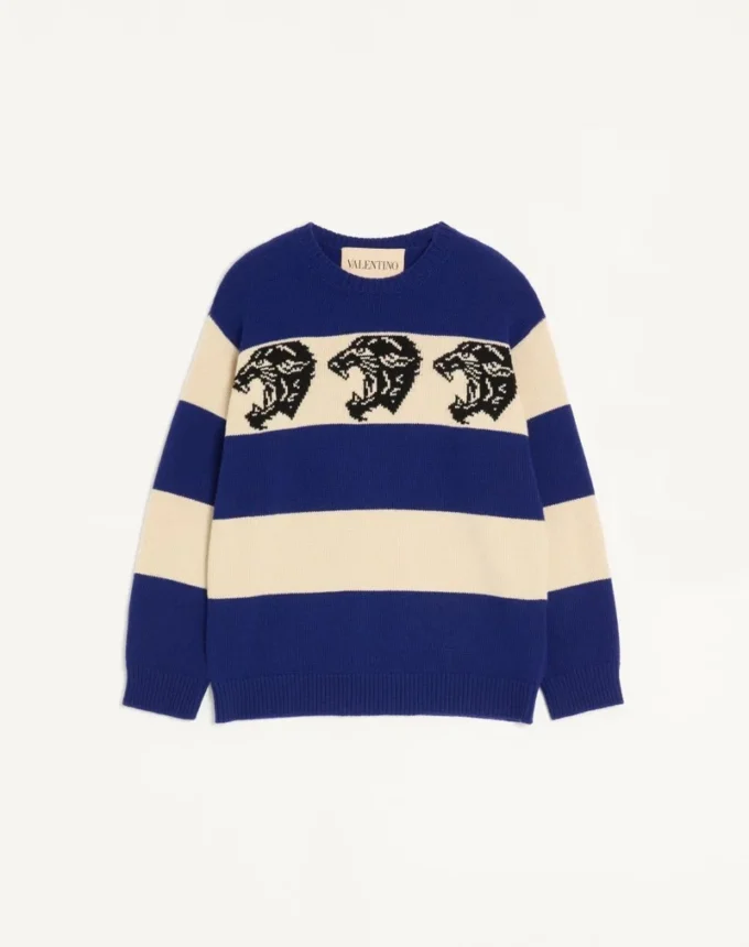 Wełniany sweter Valentino z żakardowym wzorem pantery Wełniany sweter Valentino z żakardowym wzorem pantery