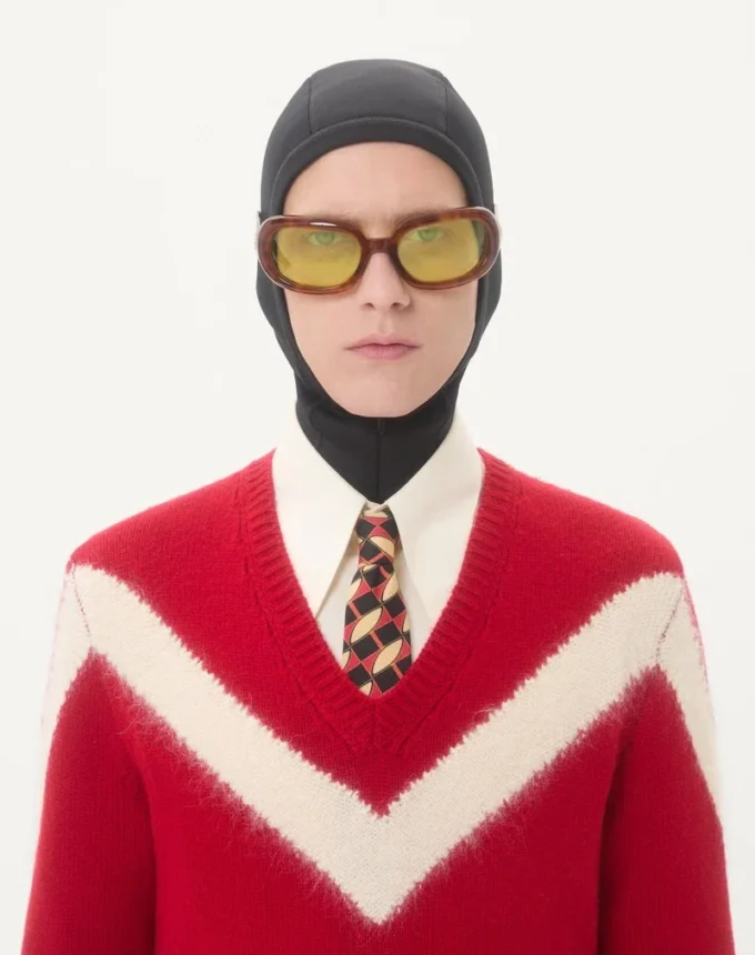Wełniany sweter Valentino z kokardką VLogo z tyłu Wełniany sweter Valentino z kokardką VLogo z tyłu