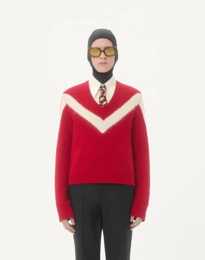 Wełniany sweter Valentino z kokardką VLogo z tyłu Wełniany sweter Valentino z kokardką VLogo z tyłu
