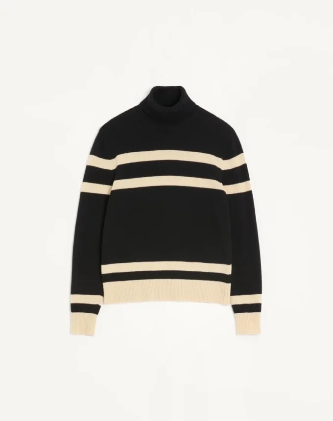 Wełniany sweter Valentino z wysokim kołnierzem i haftowanym logo Vlogo Wełniany sweter Valentino z wysokim kołnierzem i haftowanym logo Vlogo