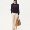 Wełniany sweter z motywem żakardowym Chez Valentino Wełniany sweter z motywem żakardowym Chez Valentino