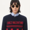 Wełniany sweter z motywem żakardowym Chez Valentino Wełniany sweter z motywem żakardowym Chez Valentino