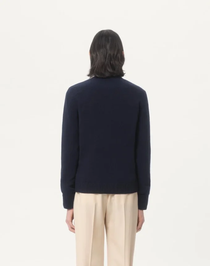 Wełniany sweter z motywem żakardowym Chez Valentino Wełniany sweter z motywem żakardowym Chez Valentino