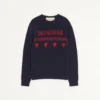 Wełniany sweter z motywem żakardowym Chez Valentino Wełniany sweter z motywem żakardowym Chez Valentino