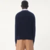 Wełniany sweter z okrągłym dekoltem i haftem Chez Valentino Wełniany sweter z okrągłym dekoltem i haftem Chez Valentino
